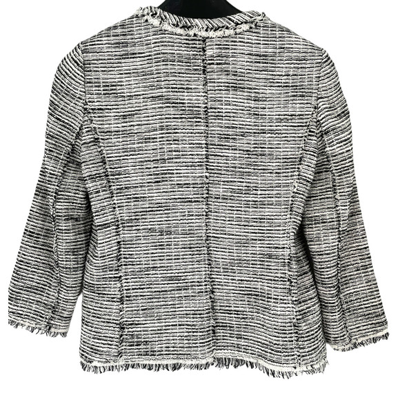 REBECCA TAYLOR  BOUCLE TWEED BLACK AND WHITE JACKET - Picture 5 of 9